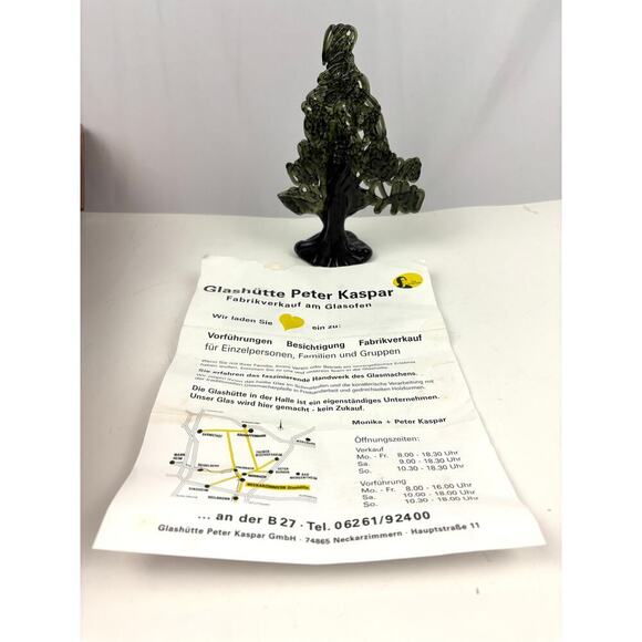 VTG Green 24% Lead Crystal Christmas Tree Peter Kaspar Art Glass Unique Rare - Picture 2 of 16